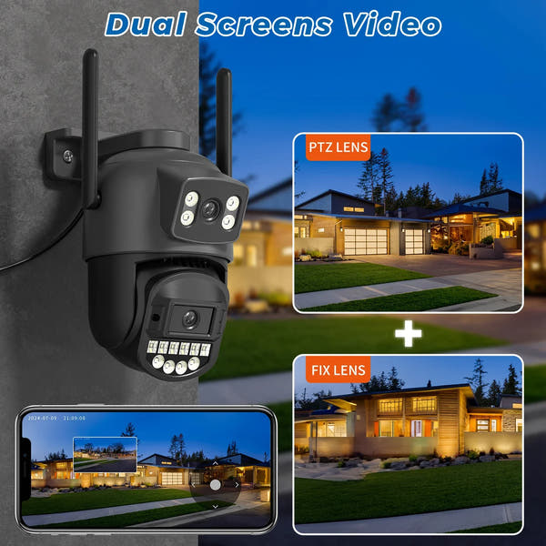 Xiaomi 10MP PTZ IP Camera 8MP 5K Outdoor Dual Lens Dual Screen 5G WIFI Cam. Clear View Surveillance
